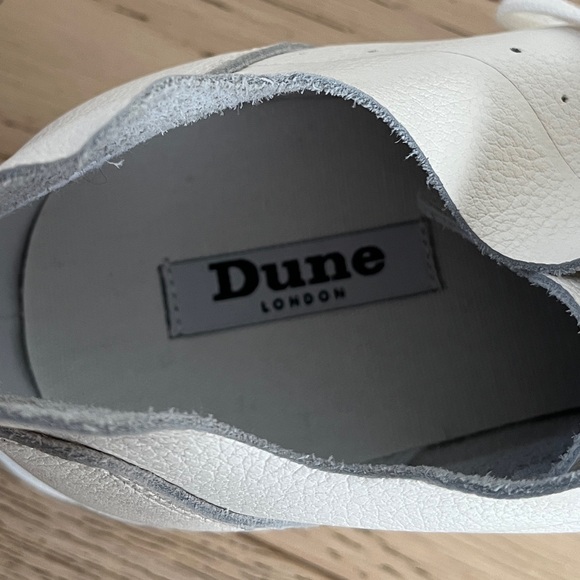 DUNE LONDON Elis Ecru Trainers Silver Metallic Accents Perforated Sporty Modern - Picture 14 of 16
